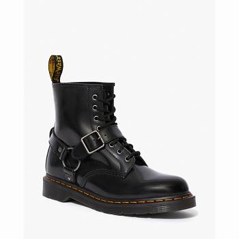 Dr Martens 1460 Harness Kožené Lace Up - Cierne Cizmy Damske, DR0188